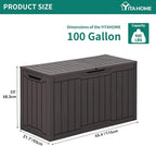 YITAHOME 100 Gallon Resin Deck Box, Weather Resistant Outdoor Storage Box - Image 7