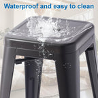 Stackable Metal Bar Stool Backless Indoor-Outdoor Counter Stools Fullmetal - Image 6