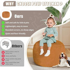 Round Stuffed Pouf Ottoman for Foot Rest, A Round Modern Foam Filled Poufs - Image 7