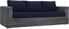 Modway EEI-1874-GRY-NAV Summon Wicker Rattan Outdoor Patio Sofa by Modway