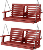 KINGYES Outdoor Hanging Patio Swing Set of 2, 2 Seat Swing Chair by KINGYES