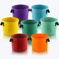 10 Gallon Grow Bags, 7 Pack Colorful Fabric Plant Pots by Sinimaka