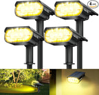 4 Pack Solar Spot Lights Outdoor 1000 Lumens, 64 LEDs IP67 Waterproof Landscape by AOUNQ