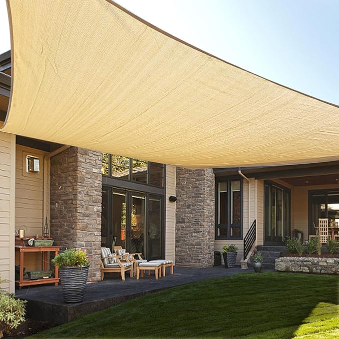 LOVE STORY Custom Size 16'x24' Sand Sun Shade Sail Rectangle UV Block Canopy by LOVESTORY