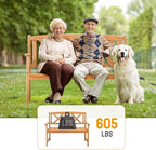 Outvita Wooden Garden Bench, Outdoor Wood Patio Bench, Rustic 2-Person Loveseat - Image 6