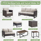 Belord Spacious 11 Pieces Patio Conversation Set - Image 3