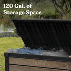 Keter Everwood 120 Gallon Resin Signature Collection Large Outdoor Storage Box - Image 5