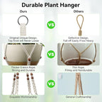 USLAI Macrame Plant Hanger Indoor Outdoor, Fits 4 to 15 Inch Pots, Strong - Image 2