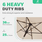 JEAREY 7.5FT Patio Umbrella Outdoor Table Umbrella - Image 4