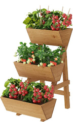 3-Tier Wooden Vertical Raised Garden Bed by PULIJIAJU