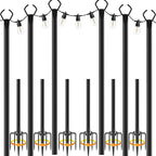 6 Pack String Light Poles, 10 Ft Light Poles by Mutovlin