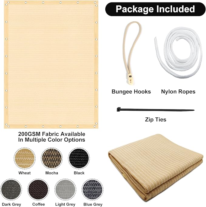 Artpuch 90% Sun Shade Cloth, 6 x 16 FT Pergola Shade Cover Canopy - Image 7