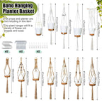 Hoteam 12 Pcs Macrame Plant Hangers Macrame Hanging Planters - Image 2