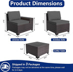 Outdoor Patio Furniture Set, 6 Pieces Outdoor Sectional Furniture High Backrest - Image 2