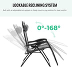 JEAREY Oversized Padded Zero Gravity Chairs Set of 2, Folding Lounge Chair - Image 6