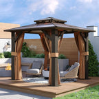 Aoxun 8'x8' Hardtop Gazebo, Aluminum Frame Permanent Pavilion - Image 2