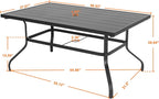 NUU GARDEN Outdoor 61" x 37" Rectangle Dining Table - Image 2