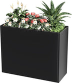 Tall Metal Planter Box for Outdoor Plants 36"L x 12"W x 26"H, Heavy Duty Steel by Unknown