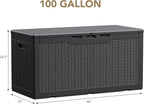 Devoko 100 Gallon Waterproof Large Resin Deck Box Indoor Outdoor Lockable - Image 7