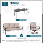 MFSTUDIO 7 Seats Large Metal Patio Conversation Sets, 6 Pieces Outdoor - Image 7