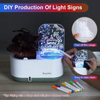 Self-Watering Plant Pot with LED Note Board & 7 Colors Pen Acrylic Message - Image 2