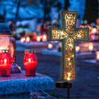 Solar Cross Garden Stake Lights 38inch Outdoor Waterproof Memorial Garden Decor - Image 3