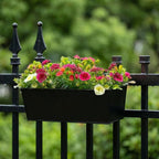 3 Pack Metal Railing Planters, 16 Inch Large Rectangular Hanging Flower Pots - Image 6