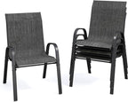 Patio Dining Chairs Set of 4, Stackable Dining Chairs High Back, Breathable by VonzoyHome