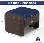 Tangkula 2 Pieces Patio PE Wicker Ottomans - Image 3