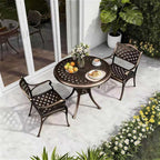 30.31" Outdoor Patio Dining Table, Cast Aluminum Patio Bistro Table, Round - Image 2