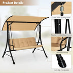 Tangkula 3 Person Porch Swing, Outdoor Swing - Image 8