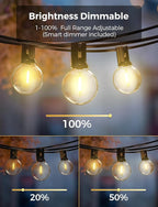 XMCOSY+ Outdoor String Lights, Smart Patio Lights 100Ft Dimmable Outdoor Lights - Image 4