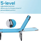 Outsunny Folding Chaise Lounge Pool Chairs, Outdoor Sun Tanning Chairs - Image 4