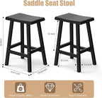 Bar Stools Set of 2, Waterproof UV-Resistant, Durable Resin Kitchen Island - Image 3