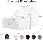 65.4" Chaise Lounge Chair Indoor, Oversized Boneless Chaise Lounge Comfy - Image 2