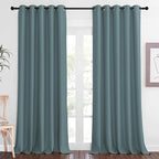 NICETOWN Blackout Greyish Blue Curtain & Drape 102 inches Long by NICETOWN
