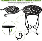 2 Pack 15 Inch Tall Plant Stands Outdoor Indoor, Metal Side Tables - Image 3