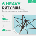 JEAREY 7.5FT Patio Umbrella Outdoor Market Umbrella - Image 9