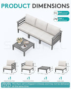 SERWALL HDPE Patio Furniture Set, 4 Pieces Outdoor Sectional Sofa Set, - Image 2