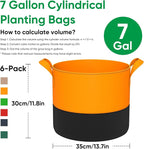 7-Gallon Grow Bags for Potato Planting: 6 Pack Heavy Duty 350G Thickened Tomato - Image 2