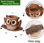 Swing Owl Hanging Planters for Indoor Plants, Cute Small Succulent Pots - Image 5