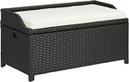 Outsunny 38 Gallon Outdoor Wicker Storage Bench Deck Box, PE Rattan Patio by Outsunny