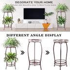 MOCORY Plant Stand Indoor Outdoor 2 Tier 27" Tall Metal Potted Holder Rack - Image 4