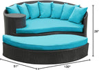 Modway Taiji Wicker Rattan Outdoor Patio Sectional Daybed in Espresso Turquoise - Image 6