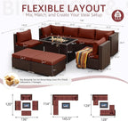 NICESOUL 9 Pcs Large Outdoor Patio Furniture Set - Image 4