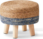 Wimarsbon Round Foot Stool Natural Seagrass Poufs Ottoman Hand Weave Footrest by Wimarsbon
