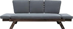 Merax Patio Sofa, Outdoor Adjustable Wooden Daybed, Chaise Lounge - Image 6