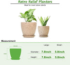 8 Inch + 6 Inch Retro Ceramic Planter Set of 2 - Image 3