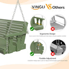 VINGLI Upgraded Patio Wooden Porch Swing - Image 2