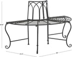 SAFAVIEH Outdoor Collection Abia Victorian Antique Black Semicircle Tree Bench - Image 3